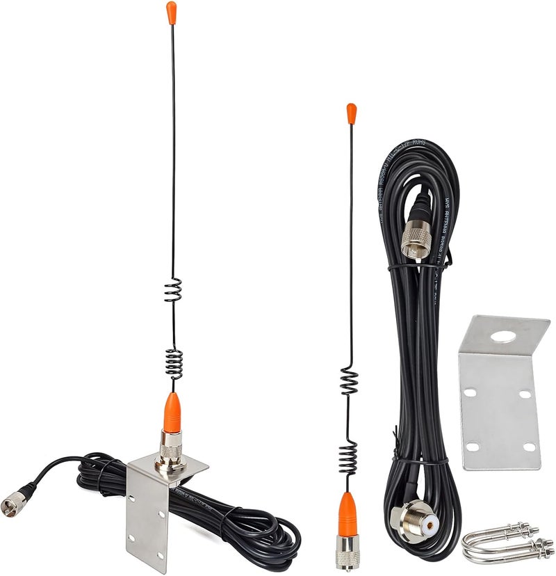 HYS VHF Marine/Boats Radio Antenna, Low-Profile 156-163mhz Antennas W/16.4ft(5m) RG58 Low Loss Premium Coaxial Cable with PL259 for Standard Truck Horizon Cobra Icom VHF Marine Mobile Radio - Image 1